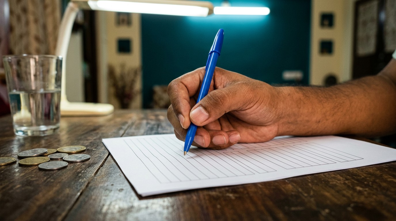 A close up of a hand signing an agreement for form filling jobs work from home.