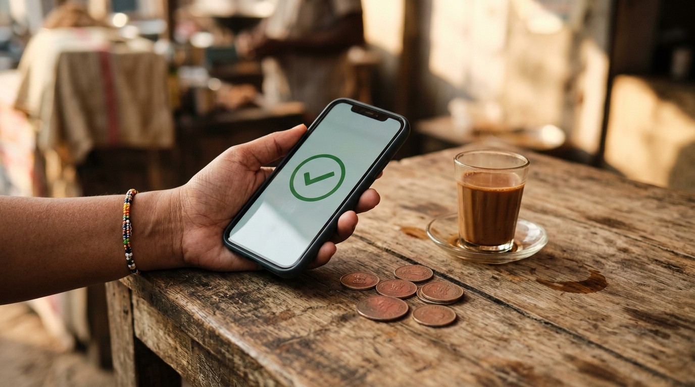 A hand holds a phone showing a completed transfer beside coins, how a paytm cash earning app pays now